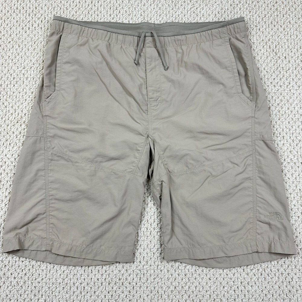 The North Face Horizon Shorts Mens Large Khaki Ripstop Utility Pullon Drawstring